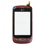 LG P500 Optimus One ecran tactil cu capac frontal, digitizor capac frontal piesa de schimb rosie FRONTCT