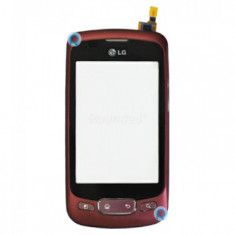 LG P500 Optimus One ecran tactil cu capac frontal, digitizor capac frontal piesa de schimb rosie FRONTCT