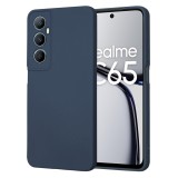 Husa premium din silicon pentru realme c65 - softflex, microfibra, navy blue