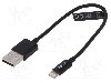 Cablu mufa Apple Lightning, USB A mufa, USB 2.0, lungime 0.18m, negru, LOGILINK - UA0240