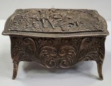 Caseta din argint pentru bijuterii, decorata cu scena pastorala, Germania, cca. 1900