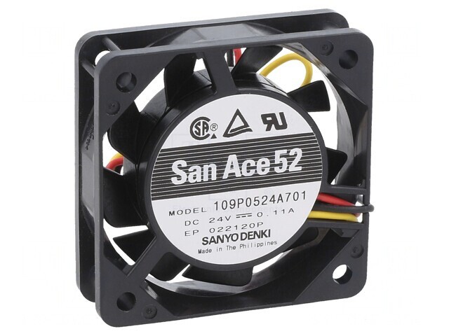 Ventilator DC Axial 24V 52x52x15mm