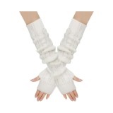 Mănuși lungi tricotate, mănuși fără degete, mănuși pentru femei de 50 cm lungime, &icirc;ncălzitoare de &icirc;ncheieturi și brațe pentru iarnă