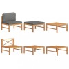 Set mobilier gradina cu perne gri inchis, 3 piese, lemn de tec
