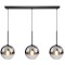 Pendul cu 3 globuri, dulie E27, fumuriu, culoare corp negru, inaltime reglabila