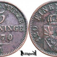 1870 A, 3 Pfenninge - Wilhelm I - Regatul Prusiei