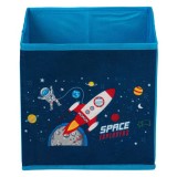 Cumpara ieftin Cutie depozitare cu imprimeu spatiu cosmic,textil,20x20x20 cm, Oem