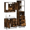 VidaXL Set mobilier de baie, 3 piese, stejar fumuriu, lemn prelucrat 3301167