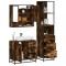 vidaXL Set mobilier de baie, 3 piese, stejar fumuriu, lemn prelucrat 3301167
