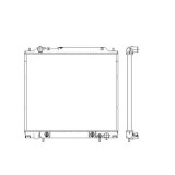 Radiator racire Mitsubishi L300, 09.1996-09.1999 2,4 96kw; Benzina, Manual, Cu/fara AC, tip Calsonic, diametru intrare/iesire 35/35mm, 595x500x26, Cu