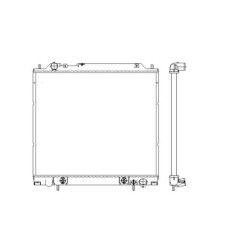 Radiator racire Mitsubishi L300, 09.1999 2,4 96kw; Benzina, Manual, Cu/fara AC, tip Calsonic, diametru intrare/iesire 35/35mm, 595x500x26, Cu lipire