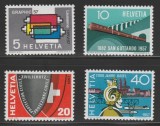 Elvetia 1957 - Aniversari, evenimente, transport, tren, serie neuzata