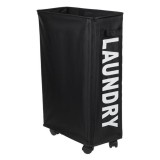 Cos de Rufe, Negru, Roti LAUNDRY, 40x20x58cm - 42L, Oem