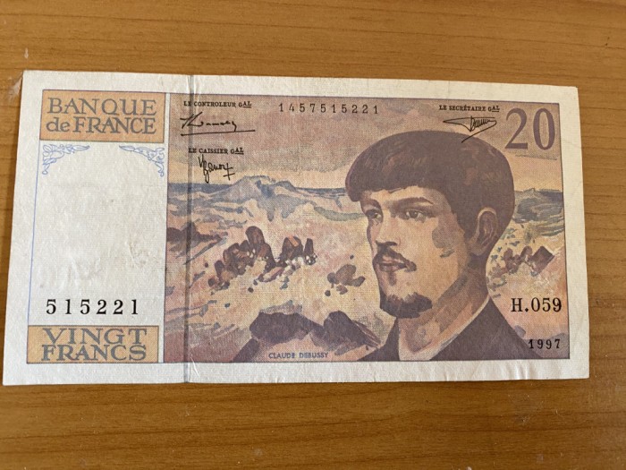 Bancnota 20 franci 1997