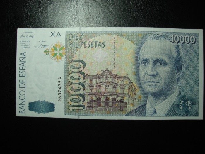 SPANIA 10.000 PESETAS 1992 AUNC-
