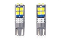 Set becuri auto cu LED CANBUS T10 W5W 10 SMD Alb 12/24V AVX-AM02447
