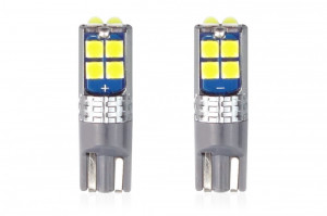 Bec de pozitie tip LED CANBUS, T10 W2.1x9.5 W5W, 12V-24V, 10 LED SMD 3030,  culoare alb, AMIO, set 2 buc AutoDrive ProParts | Okazii.ro