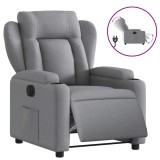 Cumpara ieftin Fotoliu rabatabil electric, gri deschis, textil