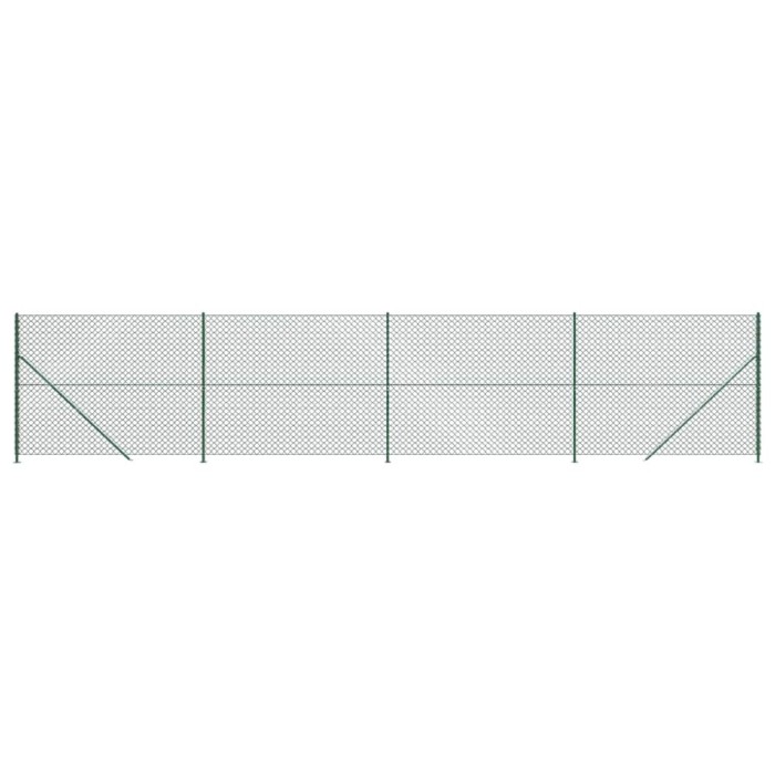 Gard plasa de sarma cu bordura, verde, 1,4x10 m