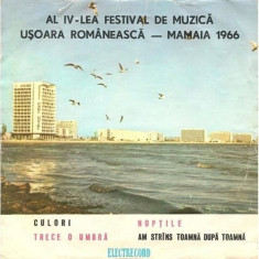 Vinil 7&amp;#039;&amp;#039; Constantin Draghici ? Al IV-lea Festival De Muzica U?oara Romaneasca ?? Mamaia 1966 foto