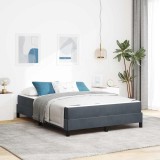 vidaXL Pat boxspring cu saltea Gri &icirc;nchis 140 x 200 cm Catifea