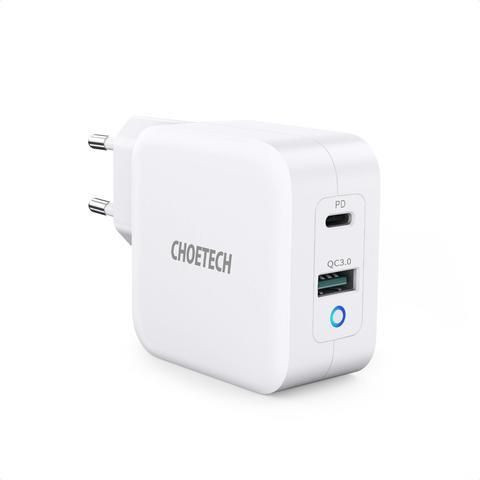 Incarcator retea 1x USB TYPE C PD 65W QC 3.0 1x USB-A alb Choetech PD8002