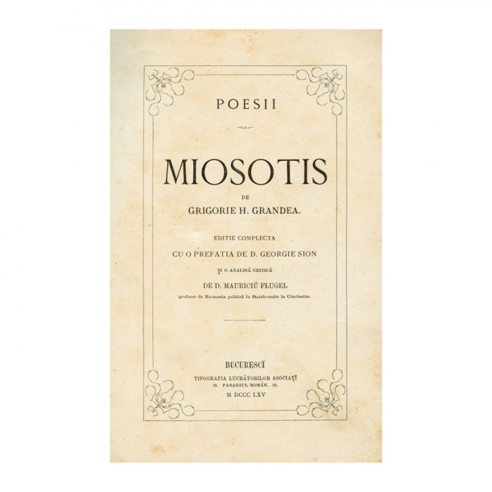 Grigorie H. Grandea, Miosotis, 1865