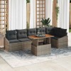 VidaXL Set de masă pentru grădină 7 pcs Gri și Brown 100 x 55 x 73 cm 3349845