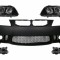 Bara Fata fara PDC cu Proiectoare de Ceata si Faruri Negre BMW Seria 3 E90 Sedan E91 Touring (2005-2008) (Non LCI) M3 Design Performance AutoTuning