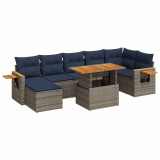 Cumpara ieftin Set canapele de gradina cu perne, 8 piese, maro, poliratan