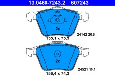 ATE 13.0460-7243.2 set placute frana,frana disc foto