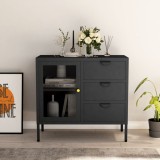 vidaXL Servantă, antracit, 75x35x70 cm, oțel și sticlă securizată