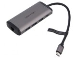Hub USB USB 3.0 gri Număr porturi: 8 0,15m Placare: nichelat - Hub USB 3.0 cu 8 porturi, gri