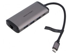 Hub USB USB 3.0 gri Număr porturi: 8 0,15m Placare: nichelat - Hub USB 3.0 cu 8 porturi, gri