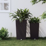 Cumpara ieftin Jardinieră cu interior detașabil, maro, 21 / 49 L, PP ratan