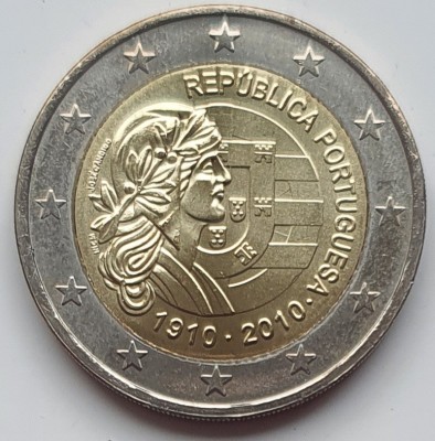 Portugalia 2 euro 2010 UNC - 100th Anniversary of the Republic - km 796 - E001 foto