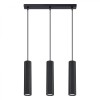 Lampă Suspendată Karbon Negru Din Aluminiu Cu 3 Becuri Tub Minimalist De Interior.