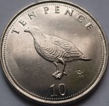 Moneda 10 pence 2015 Gibraltar, Barbary Partridge, Europa