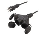 Prelungitor alimentare KEL 3x2,5mm2 25m 16A cu 3 prize, negru