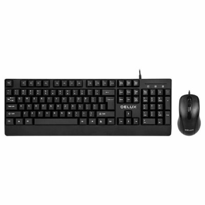 Kit TASTATURA si Mouse cu fir DELUX negru K6006U+M332BU foto