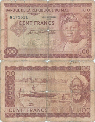1967 , 100 francs ( P-7 ) - Mali foto