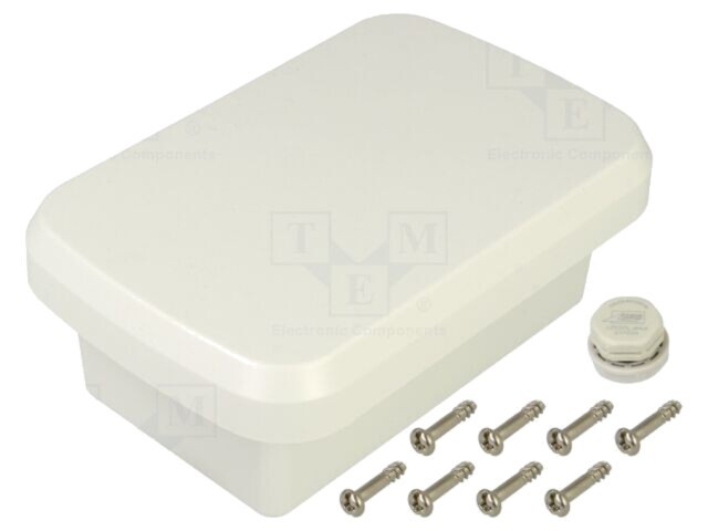 Carcasă universală TAKACHI IP68 100mm x 150mm x 55mm WGV ASA albă