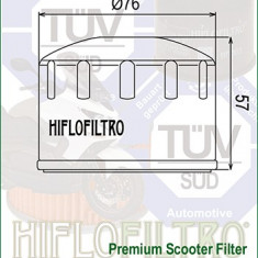 Filtru Ulei HF184 Hiflofiltro Italjet 210483727 Peugeot 759749 Piaggio 82658R 82 Cod Produs: MX_NEW HF184