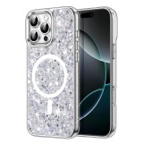 Husa cu sclipici iPhone 16 Pro Max Techsuit Sparkly Glitter MagSafe, alb