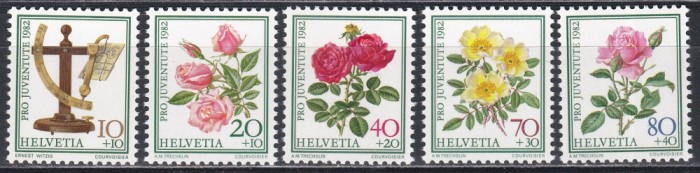 Elvetia 1982 - Pro Juventute - Ziua timbrului - Trandafiri, MNH