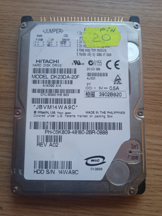 Hdd laptop IDE 20-30-40 GB - 3 bucati defecte