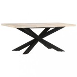 vidaXL Masă de bucătărie, 180x90x76 cm, lemn masiv de mango decolorat