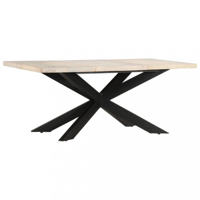 vidaXL Masă de bucătărie, 180x90x76 cm, lemn masiv de mango decolorat 285964