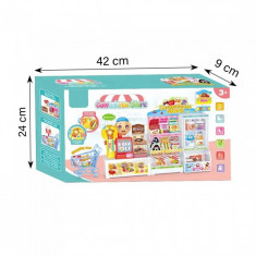 Set supermarket de jucarie, cu mini carucior de cumparaturi, pentru copii , 42 cm