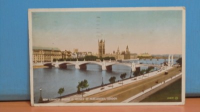 ANGLIA - LONDRA PODUL LAMBERTH &amp;amp; PARLAMENTUL - 1939 - CATRE CAPT. GH. IONESCU - foto